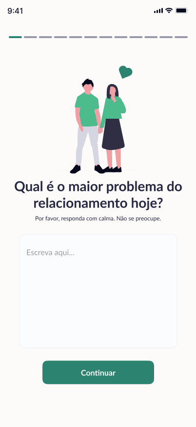 Tela de jornada individual do Back to Us